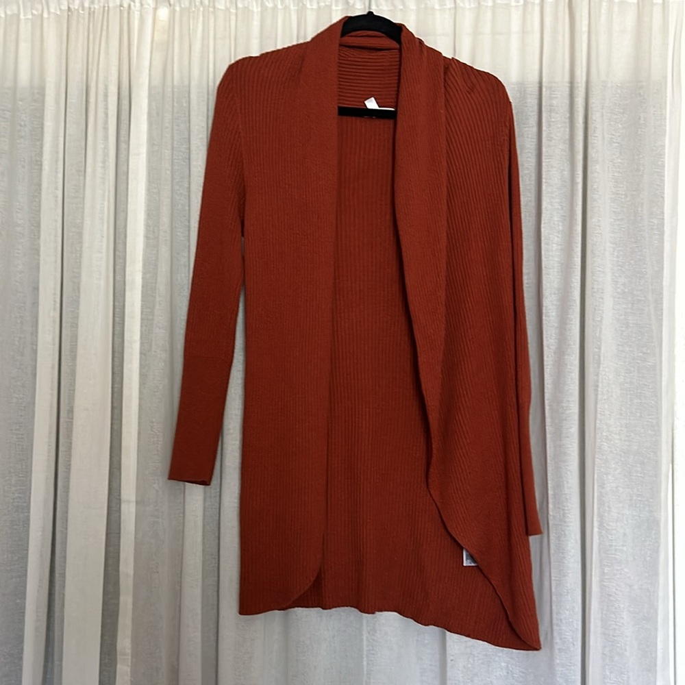 Leith. Open Cardigan. No Flaws. Color: Rust. - image 1